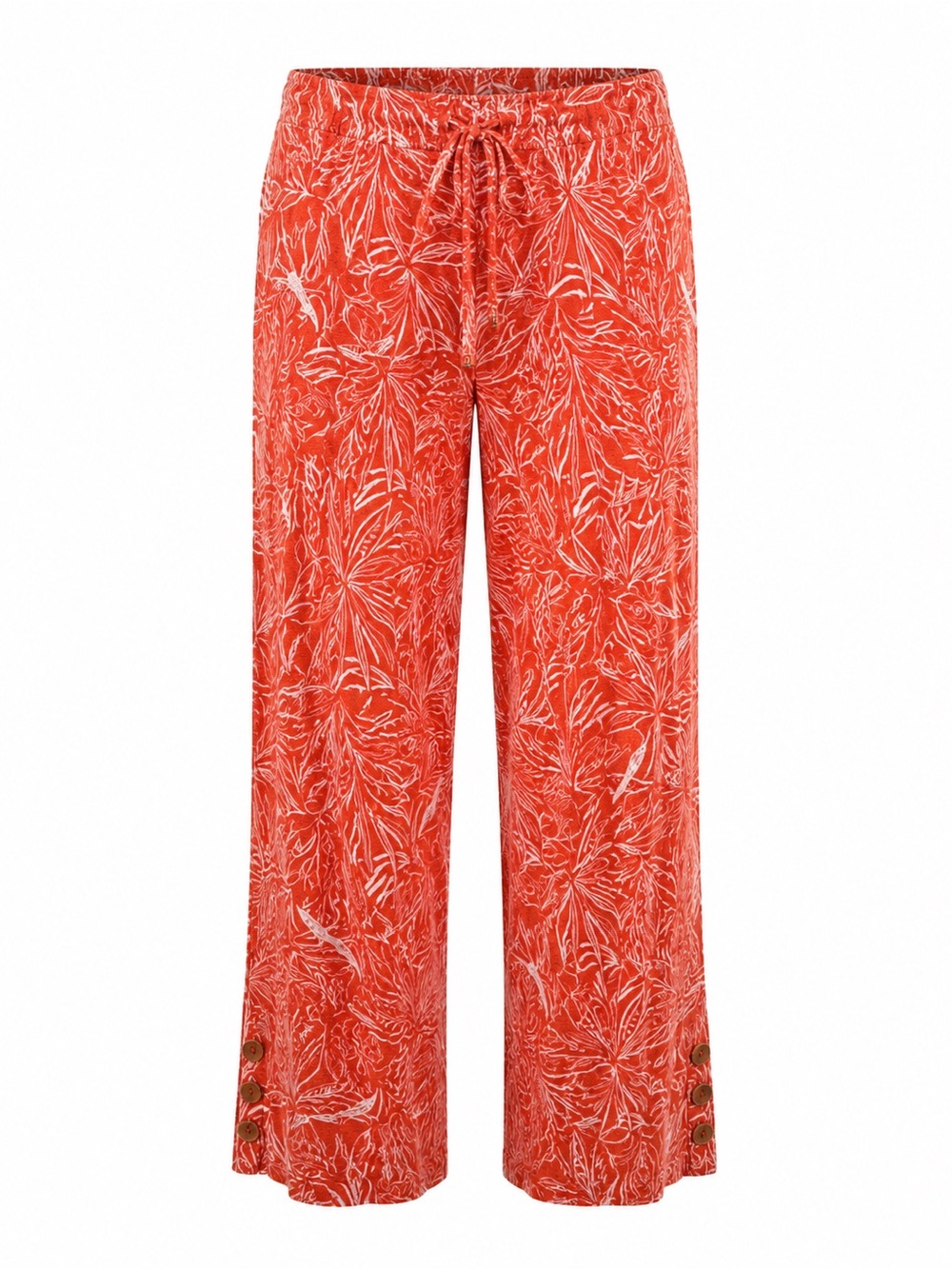 C&C California Linen Blend‎ Wide Leg Pull On Floral Printed Pants Size L Summer